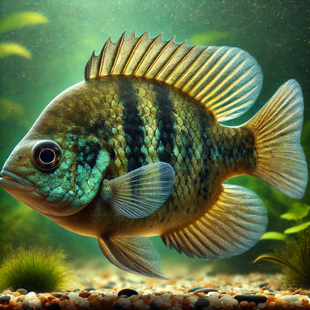 Lepomis macrochirus (Tyč s modrým slnkom)