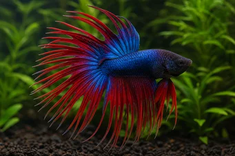 Betta splendens crowntail Crowntail bojovník