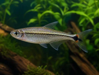 Hemigrammopetersius caudalis (Kongo tetra so žltou farbou)