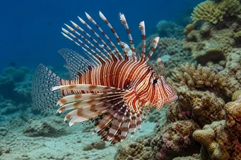Pterois radiata (Vyžarované bodovacie ryby)
