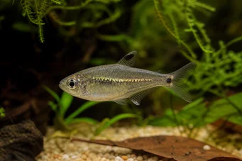 Rachoviscus crassiceps Characin s hrubou hlavou, zlatá tetra
