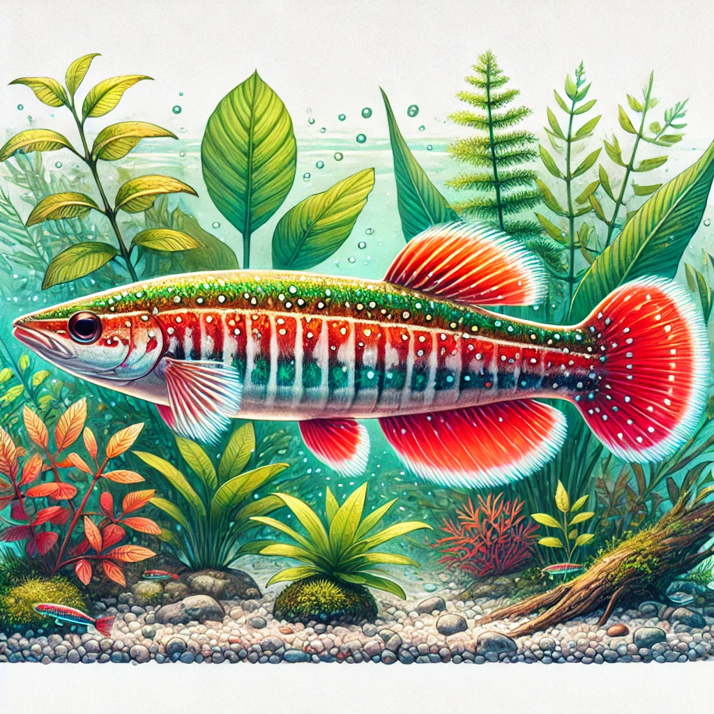 Nannostomus beckfordi ar... Ryba z zlatej ceruzky