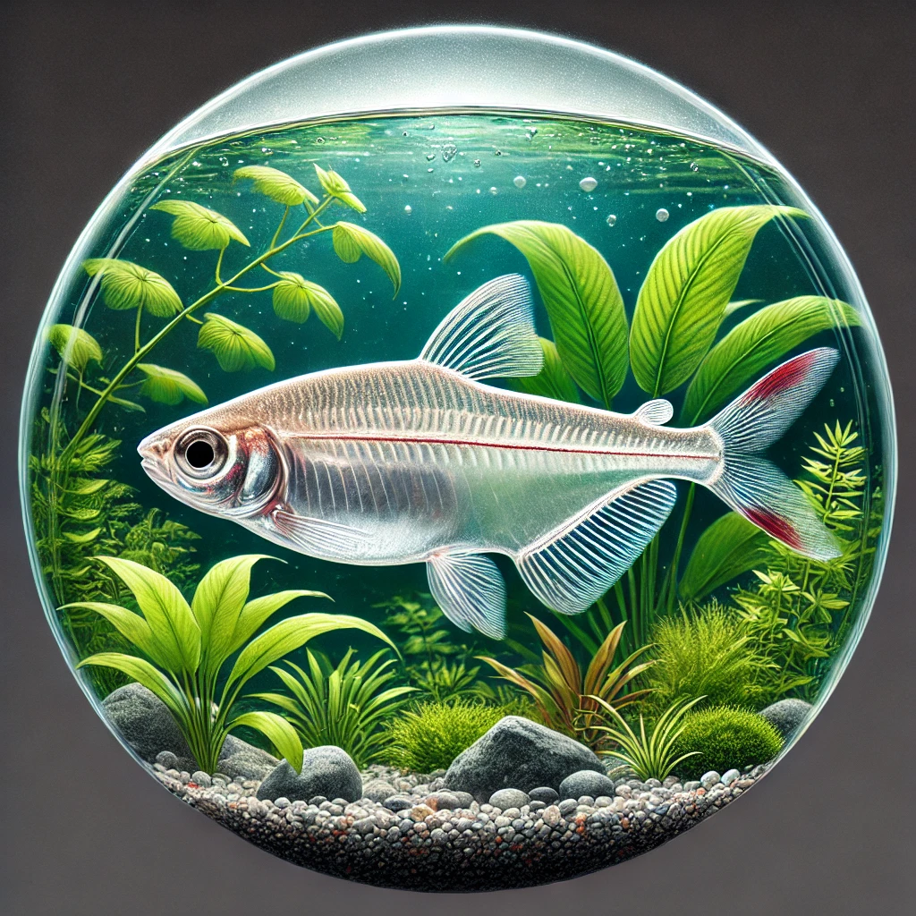 Prionobrama filigera Červená sklenená char...